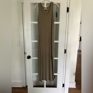 Sleeveless Tan Maxi Dress